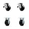Service Caster 5 Inch Polyolefin Caster Set with Ball Bearings 2 Brakes 2 Rigid SCC-TTL30S520-POB-2-R-2 - alternate 1
